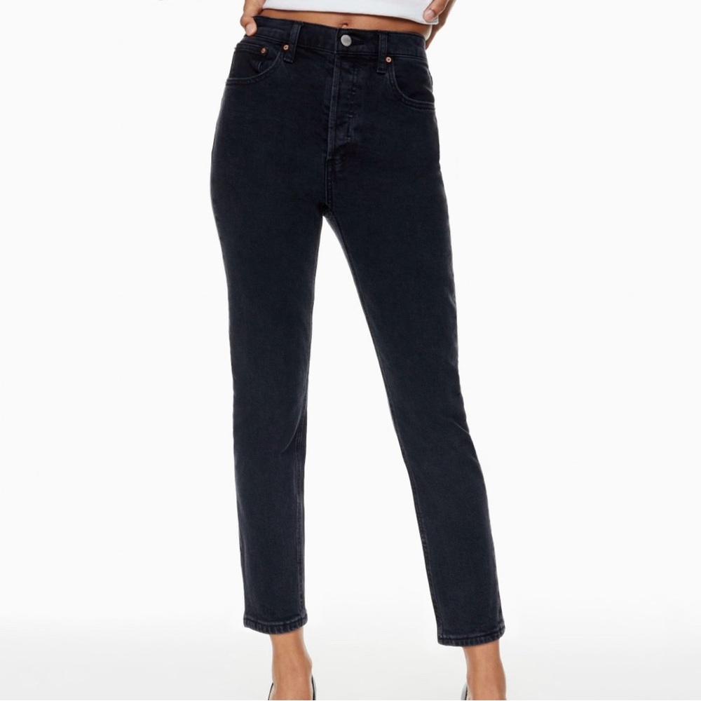 Aritzia Denim Forum Black The Yoko‎ High Rise Slim Jeans Size 26 - Picture 15 of 16